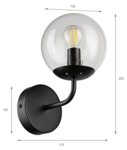 Brilagi - Nástěnná lampa MALIVA 1xE14/15W/230V černá/čirá