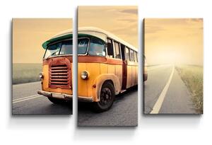 Sablio Obraz - 3-dílný Autobus veterán - 75x50 cm