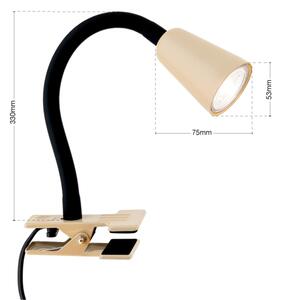 Orion - Flexibilní stolní lampa s klipem DOTTY 1xGU10/10W/230V béžová/černá