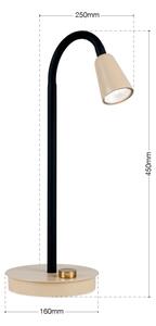 Orion - Stmívatelná flexibilní stolní lampa DOTTY 1xGU10/10W/230V béžová/černá
