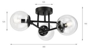 Brilagi - Přisazený lustr MALIVA 3xE14/15W/230V černá/čirá