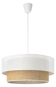Lustr na lanku BORHO 1xE27/60W/230V pr. 40 cm bílá/juta