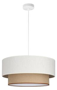Lustr na lanku NATIA 1xE27/60W/230V pr. 45 cm bílá/hnědá
