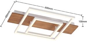 Lucande Chariska LED stropní lampa dřevo bílá 60 cm