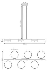 Lustr na lanku DRUMZ 6xE14/10W/230V černá