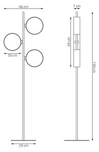 Stojací lampa DRUMZ 3xE14/10W/230V černá