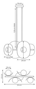 Lustr na lanku ELEMENTI 4xG9/8W/230V černá