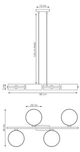 Lustr na lanku DRUMZ 4xE14/10W/230V černá