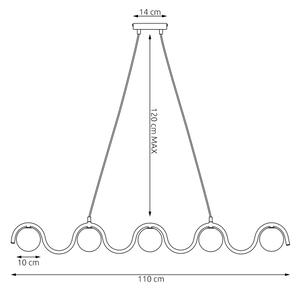 Lustr na lanku SINUS 5xG9/8W/230V bílá