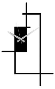 Wallexpert Dekorativní kovové nástěnné hodiny Corner, Černá