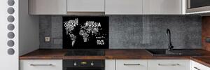 Panel do kuchyně Mapa světa nápisy pksh-102757176