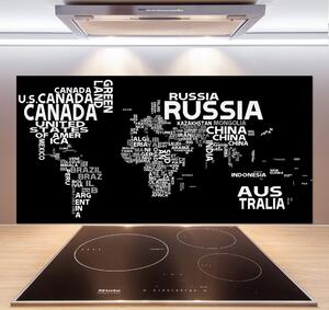 Panel do kuchyně Mapa světa nápisy pksh-102757176