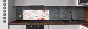 Skleněný panel do kuchyně Máky pksh-102800353