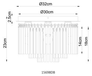 Globo 15698DB - Stropní svítidlo GORLEY 5xE14/40W/230V pr. 32 cm