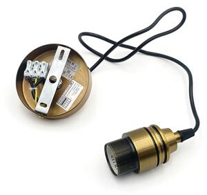 Lustr na lanku HECTOR 1xE27/15W/230V bílá/mosaz pr. 14 cm