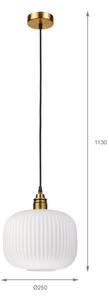 Lustr na lanku HECTOR 1xE27/15W/230V bílá/mosaz pr. 25 cm