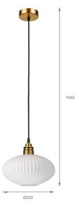 Lustr na lanku HECTOR 1xE27/15W/230V bílá/mosaz pr. 25 cm