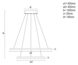 LED Stmívatelný lustr na lanku LED/55W/230V 3000-6500K pr. 60 cm + DO