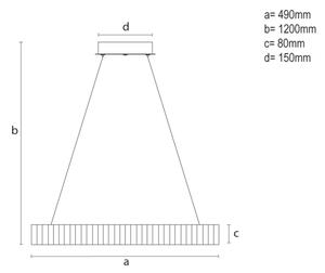 LED Stmívatelný lustr na lanku LED/75W/230V 3000-6500K pr. 49 cm + DO