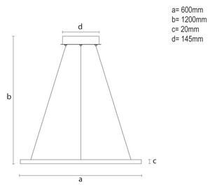 LED Stmívatelný lustr na lanku LED/32W/230V 3000-6500K pr. 60 cm + DO