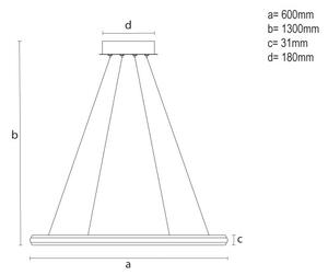 LED Stmívatelný lustr na lanku LED/55W/230V 3000-6500K pr. 60 cm + DO