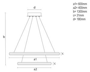 LED Stmívatelný lustr na lanku LED/90W/230V 3000-6500K pr. 60 cm + DO