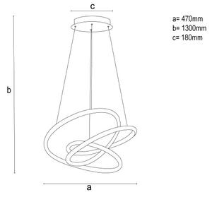 LED Stmívatelný lustr na lanku LED/90W/230V 3000-6500K pr. 47 cm + DO