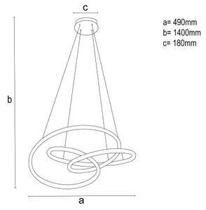 LED Stmívatelný lustr na lanku LED/85W/230V 3000-6500K pr. 49 cm + DO