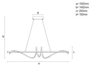LED Stmívatelný lustr na lanku LED/50W/230V 3000-6500K 100 cm + dálkové ovládání