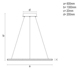 LED Stmívatelný lustr na lanku LED/90W/230V 3000-6500K pr. 60 cm + DO