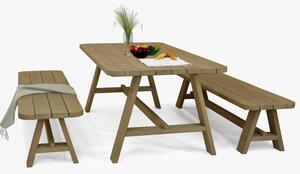 Zahradní sestava stůl a 2 x lavice Matus