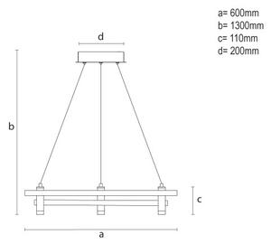 LED Stmívatelný lustr na lanku LED/100W/230V 3000-6500K pr. 60 cm + DO