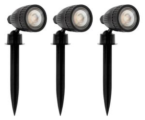 Eglo 31028 - SADA 3x LED RGBW Venkovní lampa NEMA-C 1xGU10/5W/230V IP44 černá+DO