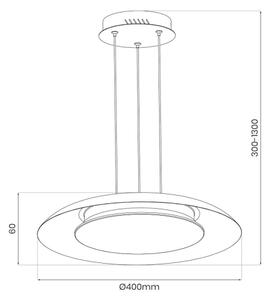 LED Lustr na lanku PIATTINO LED/30W/230V 2700/3200/4000K pr. 40 cm černá/zlatá