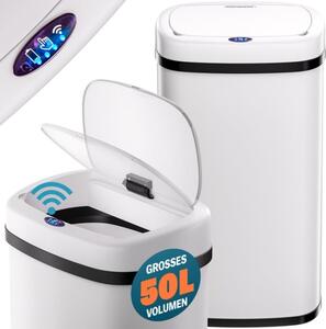 Bezdotykový Jumbo koš 50l bílá USB kabel zdarma