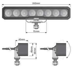 Osram-LED Bodové svítidlo pro automob. LIGHTBAR WL VX250-WD LED/36W/12/24V 6000K