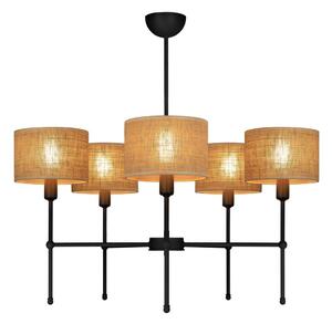 Lustr na tyči MADELA 5xE14/40W/230V juta/černá