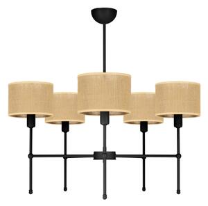 Lustr na tyči MADELA 5xE14/40W/230V juta/černá