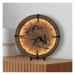 Li-Go 23697/DUB/BAT2 - LED Stmívatelné hodiny se senzorem LED/1xAA pr. 32 cm dub