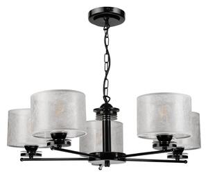 Lustr na řetězu ROSA 5xE27/60W/230V černá/šedá
