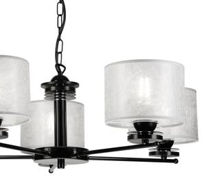 Lustr na řetězu ROSA 5xE27/60W/230V černá/šedá