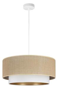 Lustr na lanku SARTA 1xE27/60W/230V pr. 45 cm bílá/juta
