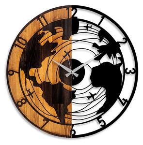 ASIR Nástěnné hodiny dřevo LET NAD ZEMĚKOULÍ průměř 56 cm