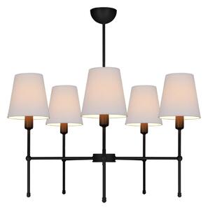 Lustr na tyči MADELA 5xE14/40W/230V bílá/černá