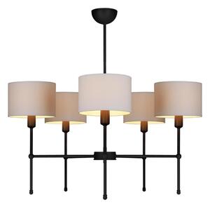 Lustr na tyči MADELA 5xE14/40W/230V bílá/černá