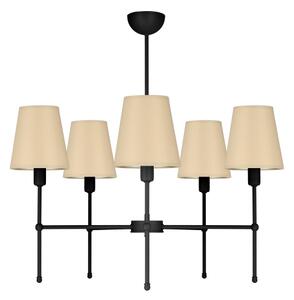 Lustr na tyči MADELA 5xE14/40W/230V béžová/černá