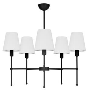 Lustr na tyči MADELA 5xE14/40W/230V bílá/černá