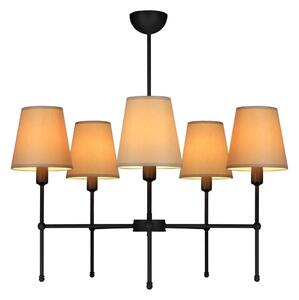 Lustr na tyči MADELA 5xE14/40W/230V béžová/černá
