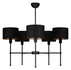 Lustr na tyči MADELA 5xE14/40W/230V černá