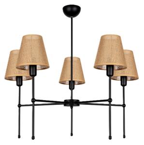 Lustr na tyči MADELA 5xE14/40W/230V juta/černá
